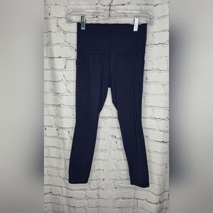 Athleta 7/8 Salutation Navy Blue Leggings XSP